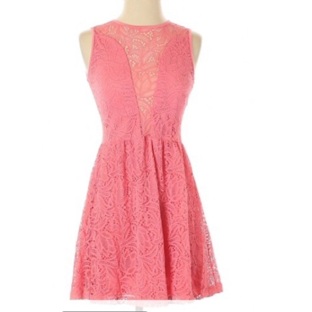 For Love & Lemons Lace Pink Lulu Dress XS - Picture 7 of 9